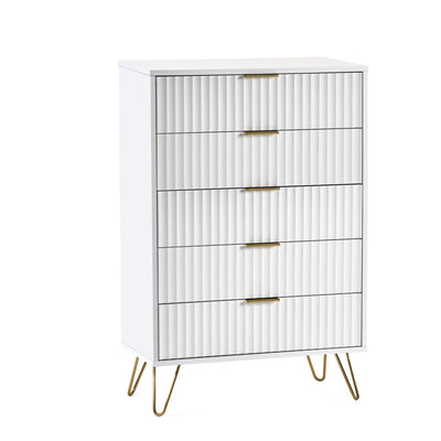Murano 5 Drawer Chest - Matt White