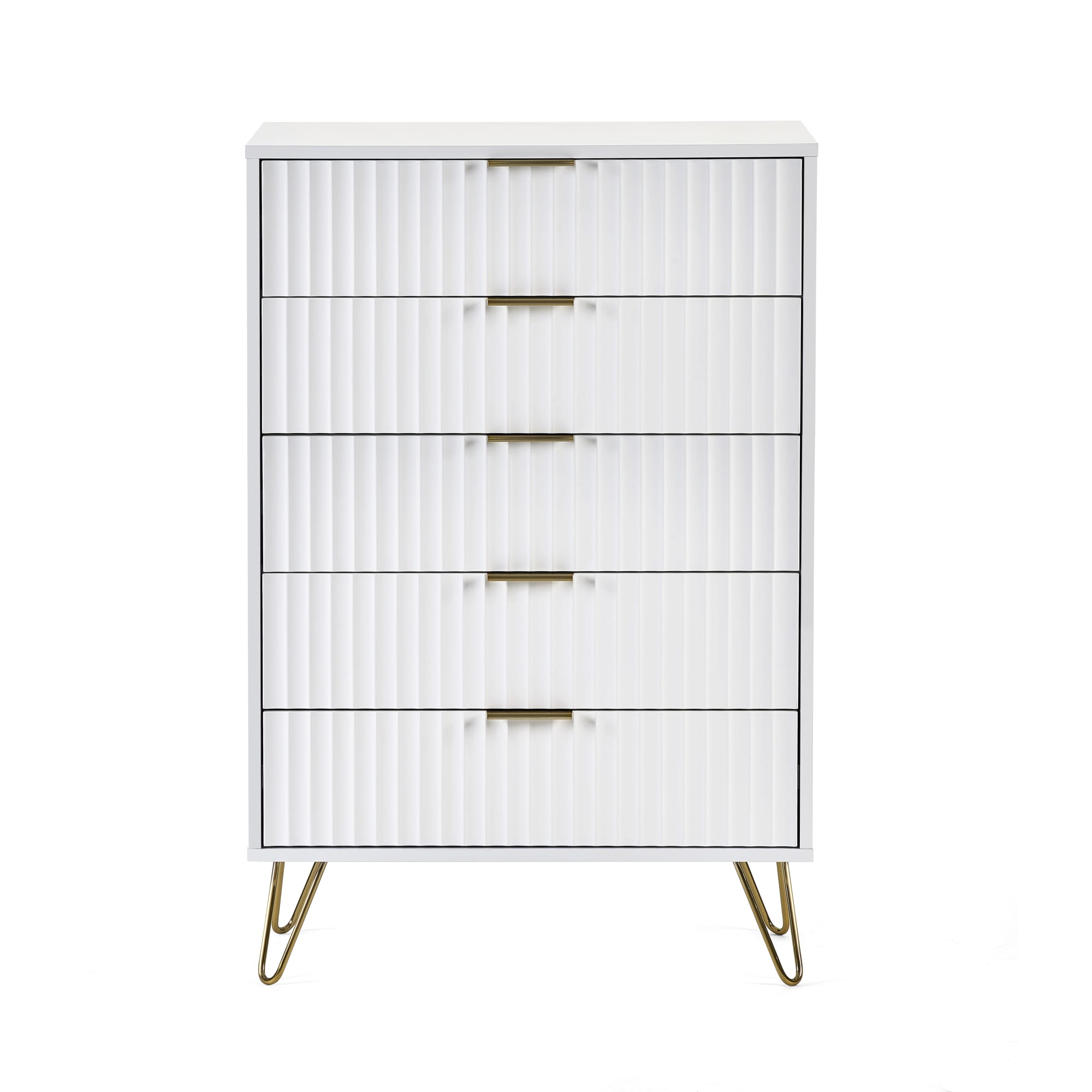 Murano 5 Drawer Chest - Matt White