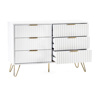 Murano 6 Drawer Chest - Matt White