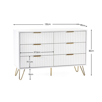 Murano 6 Drawer Chest - Matt White