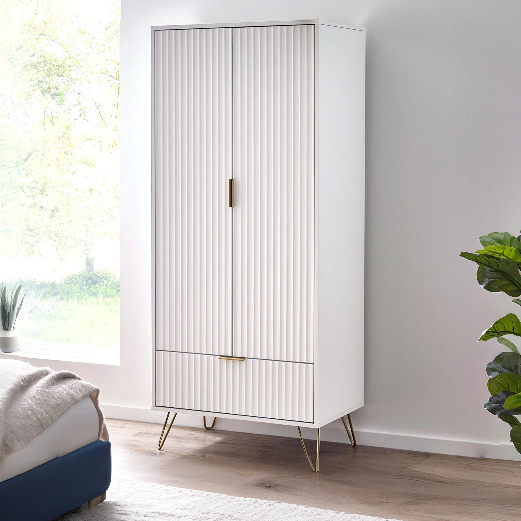 Murano 2 Door 1 Drawer Wardrobe - Matt White