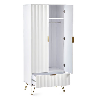 Murano 2 Door 1 Drawer Wardrobe - Matt White