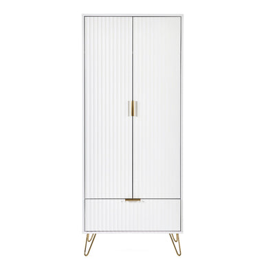 Murano 2 Door 1 Drawer Wardrobe - Matt White