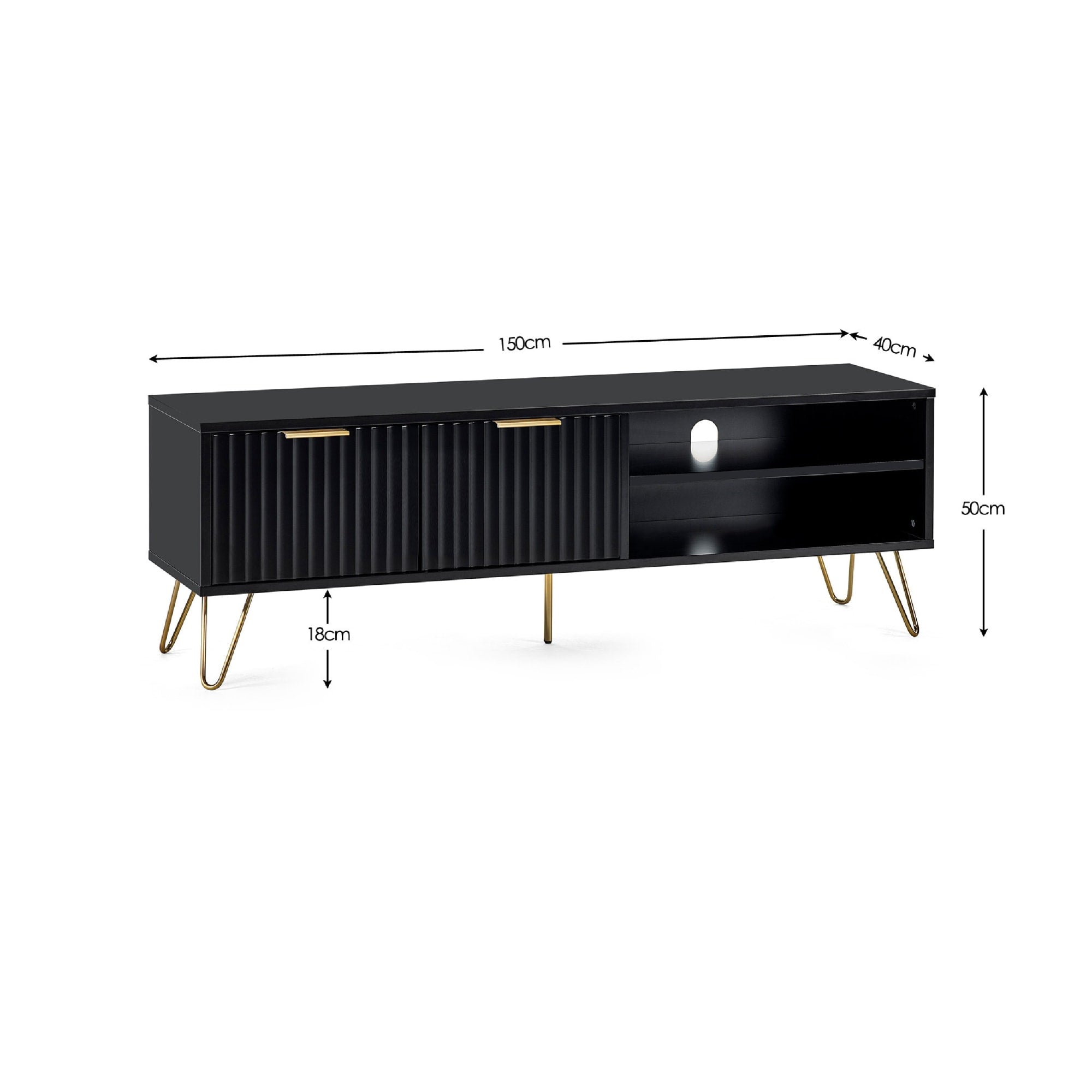 Murano Tv Unit - Matt Black