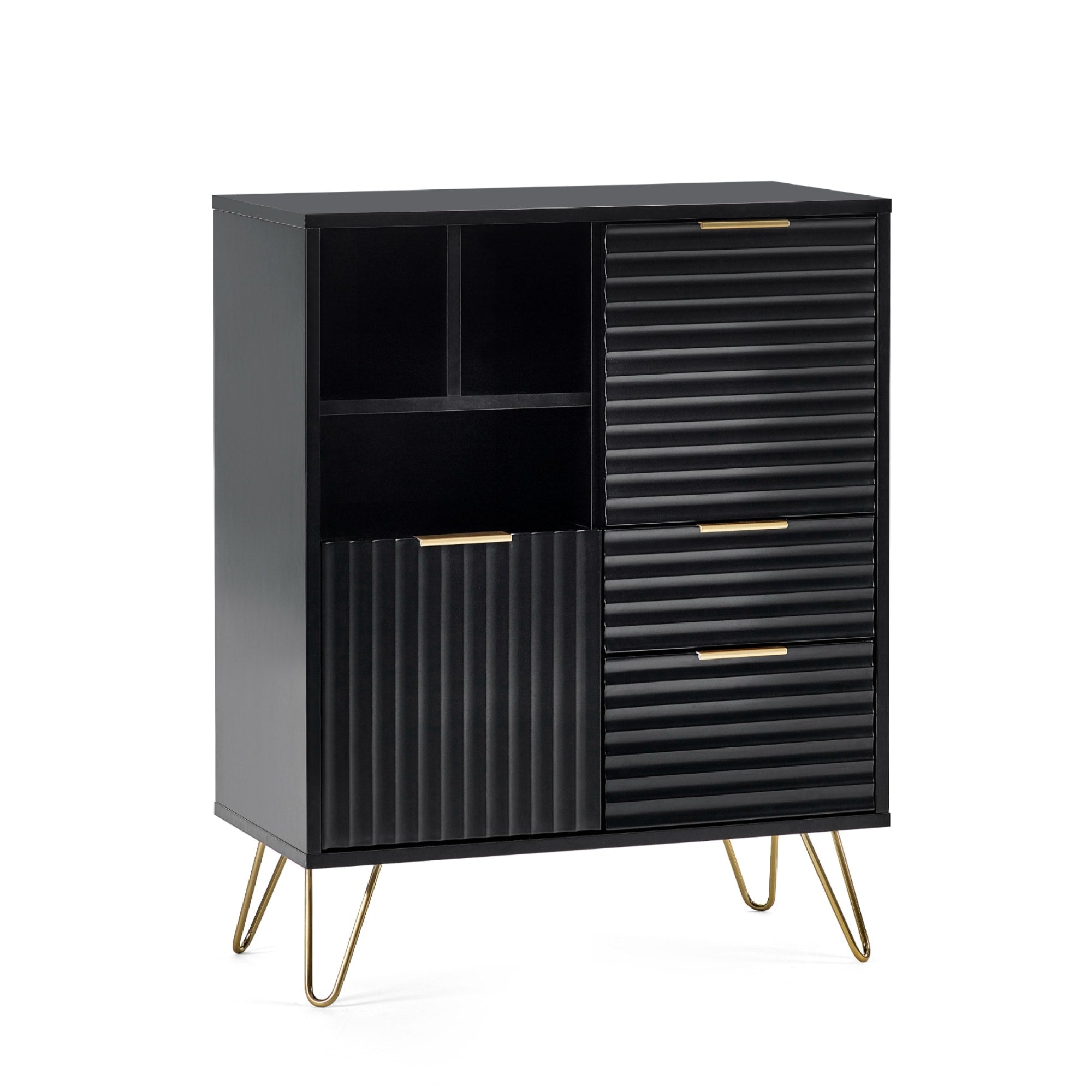 Murano 2 Door 2 Drawer Sideboard - Matt Black