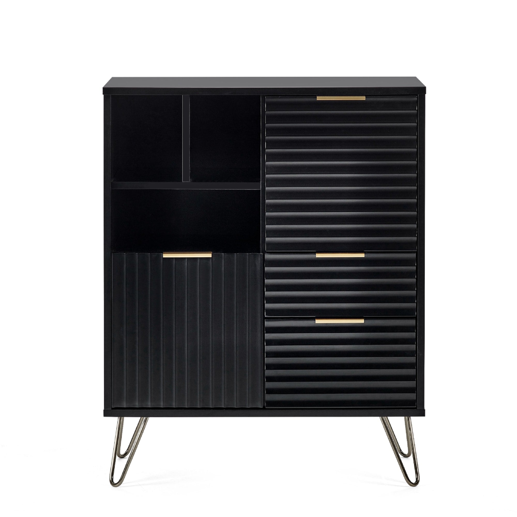 Murano 2 Door 2 Drawer Sideboard - Matt Black