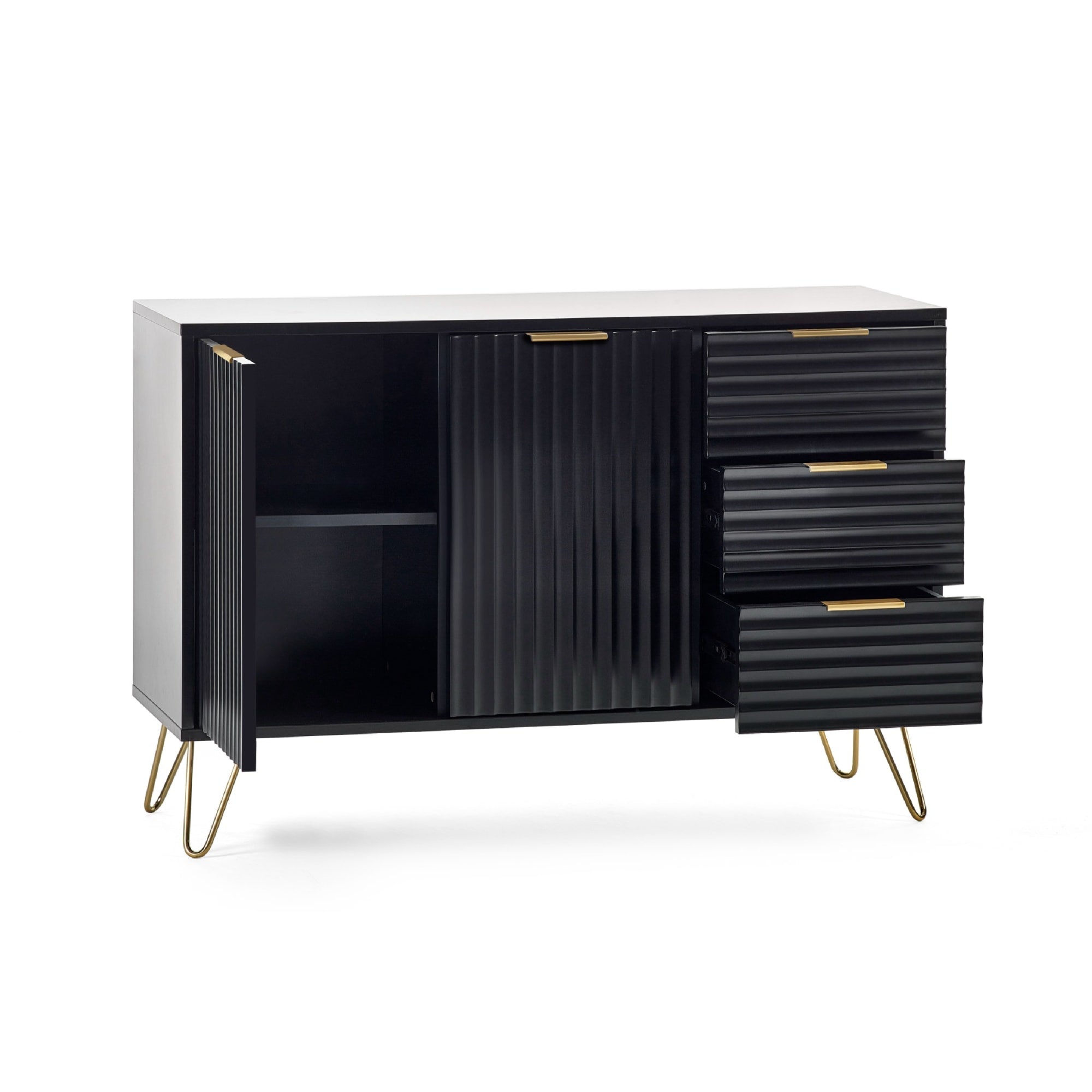Murano Large Sideboard - Matt Black