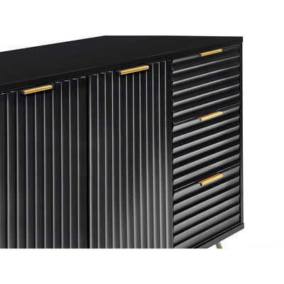 Murano Large Sideboard - Matt Black