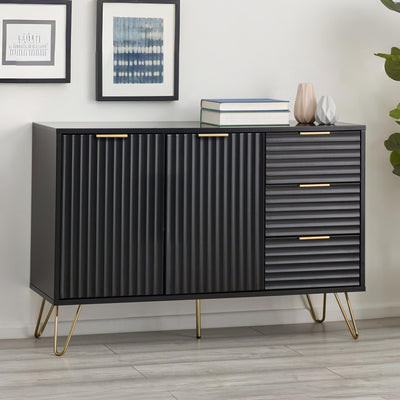 Murano Large Sideboard - Matt Black