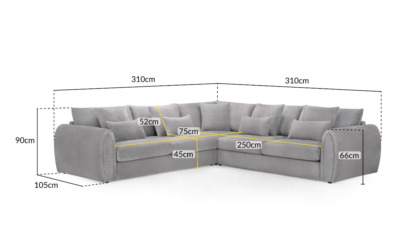 Mirabel Sofa Grey Large Corner