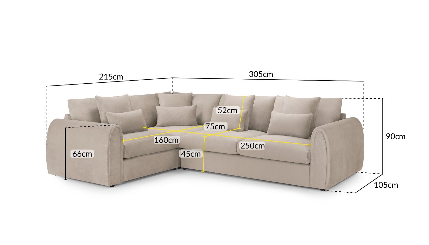 Mirabel Sofa Mocha Left Hand Facing Corner