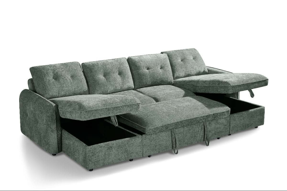 Moscow Sofabed Green U Shape Corner