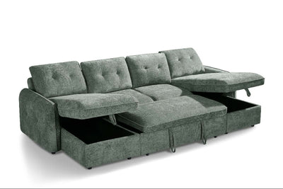 Moscow Sofabed Green U Shape Corner