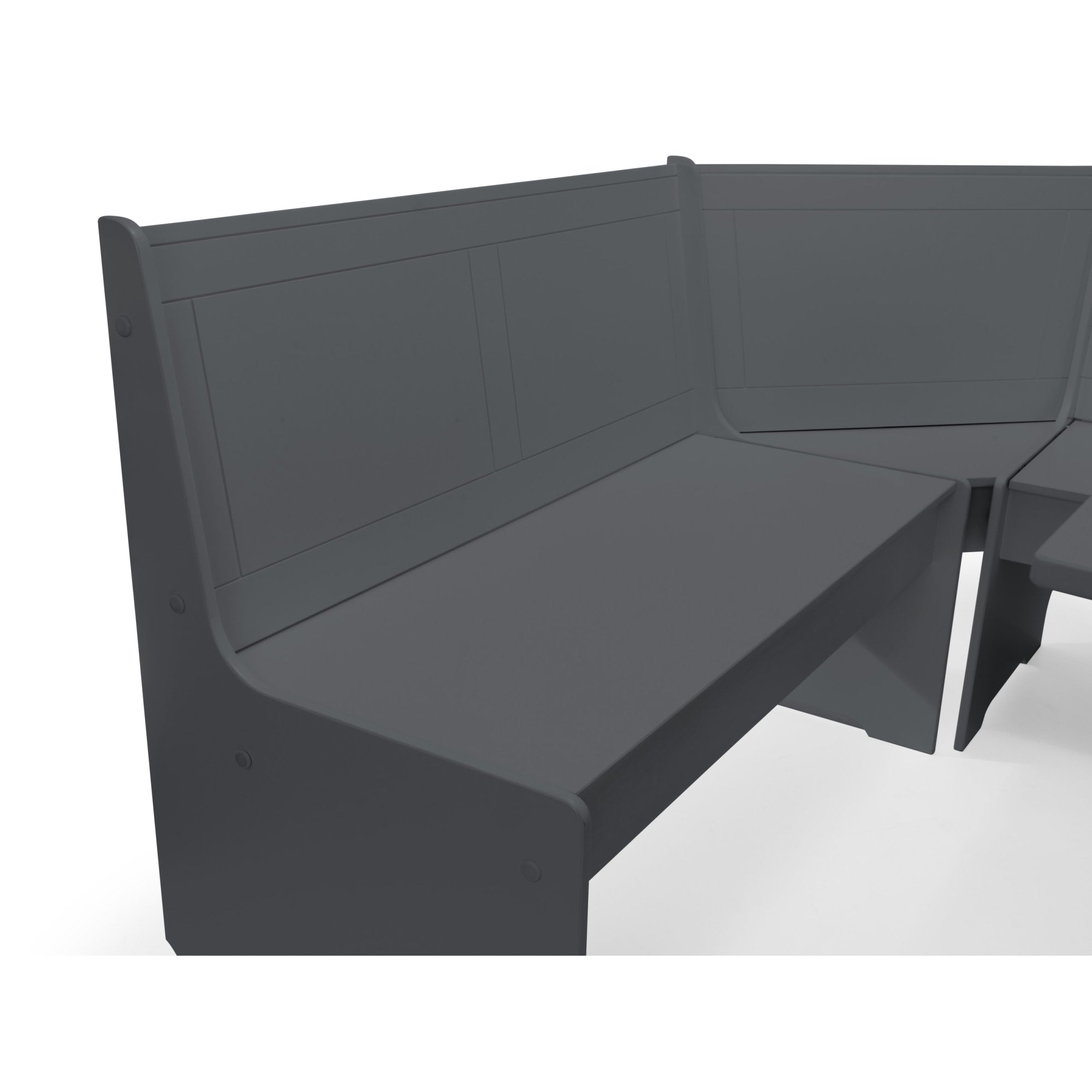 Newport Corner Dining Set With Storage Bench - Anthracite