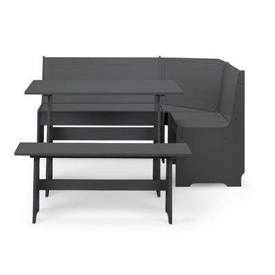Newport Corner Dining Set With Storage Bench - Anthracite