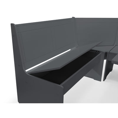 Newport Corner Dining Set With Storage Bench - Anthracite