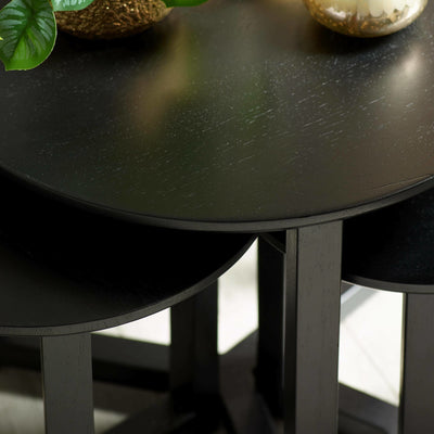 Nidri Black Nest Of 3 Tables