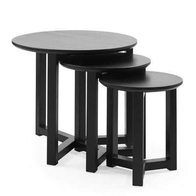 Nidri Black Nest Of 3 Tables