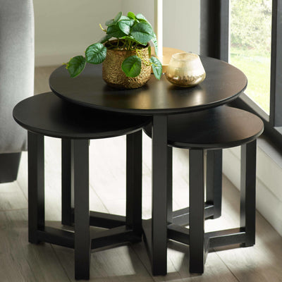 Nidri Black Nest Of 3 Tables