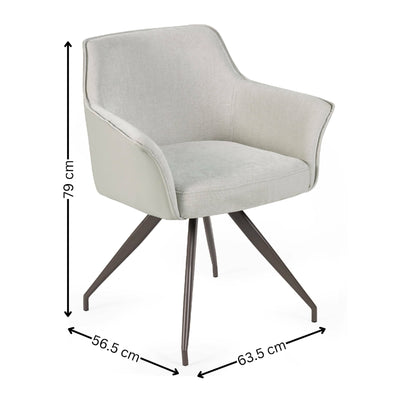 Noah Ivory Fabric Dining Chair