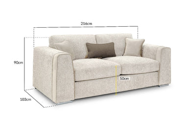Naples Sofa Beige 3 Seater