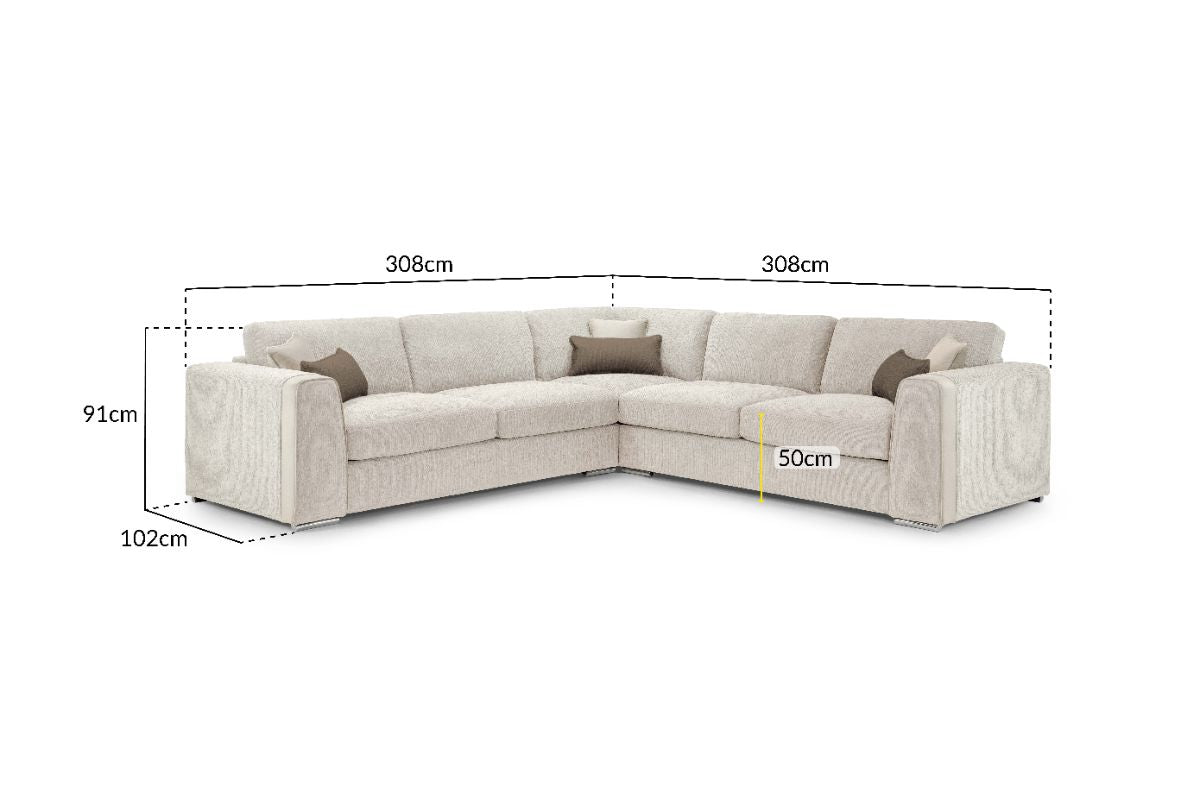 Naples Sofa Beige Large Corner