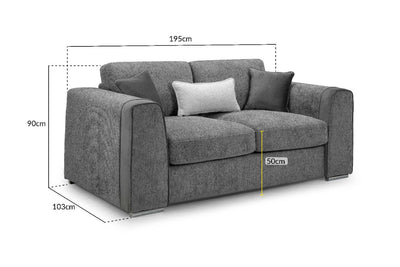 Naples Sofa Grey 2 Seater