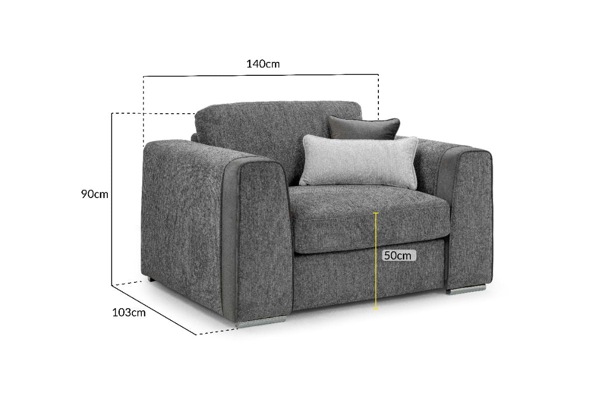 Naples Sofa Grey Armchair