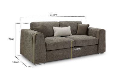 Naples Sofa Mocha 3 Seater