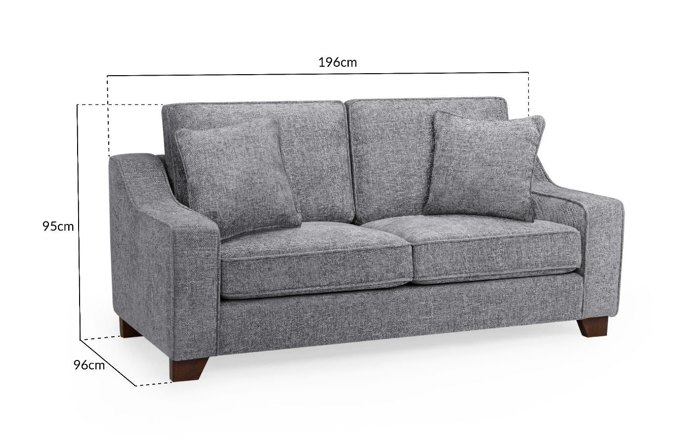 Nebraska Sofa Slate 3 Seater