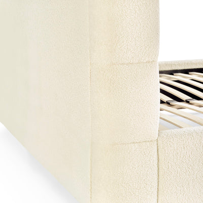 Oberon Cream Boucl�� Upholstered 135 cm Double Bed