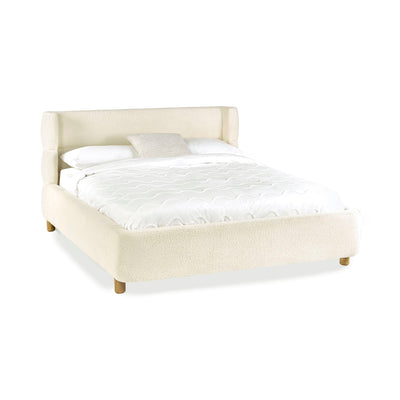 Oberon Cream Boucle Upholstered 150 cm King Bed
