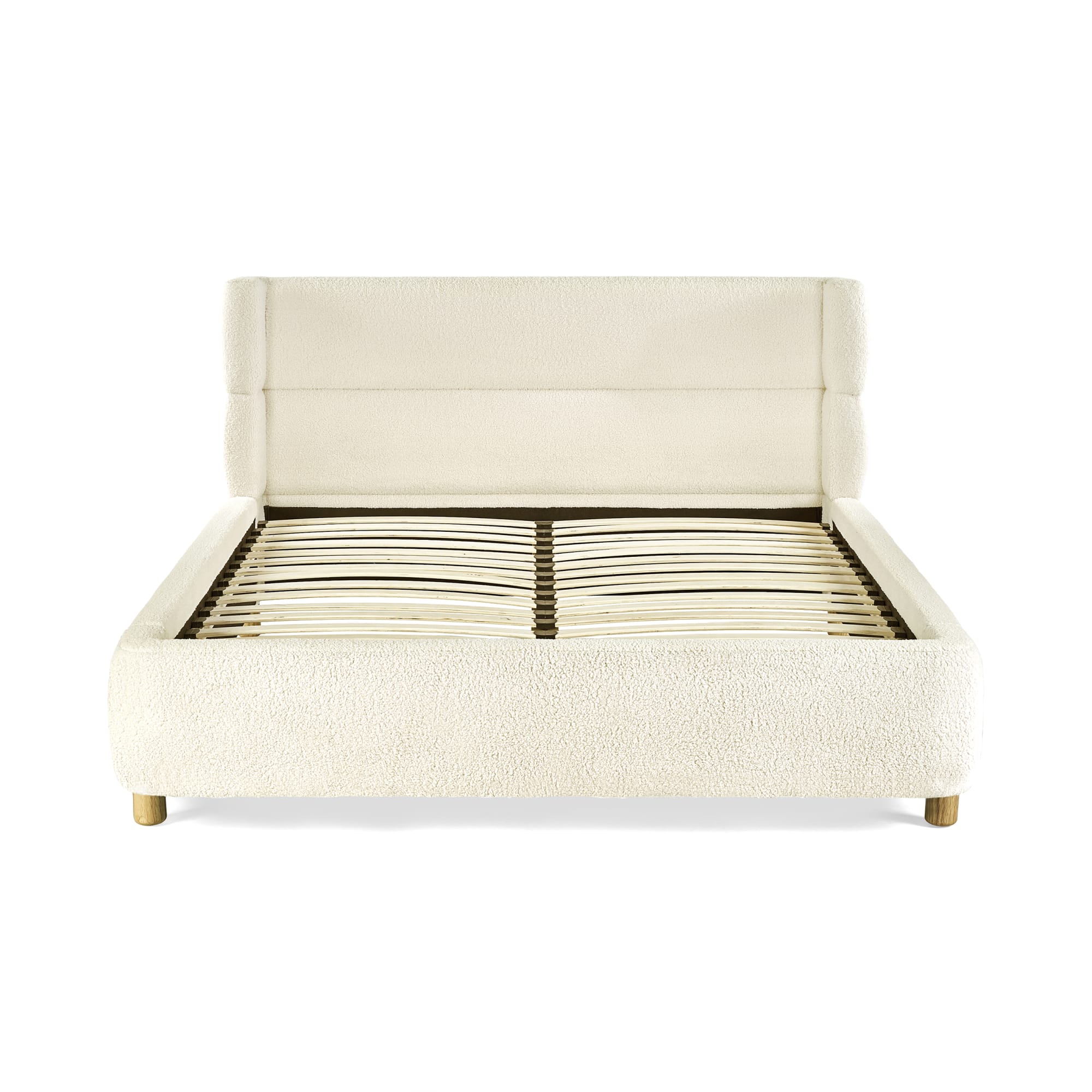 Oberon Cream Boucle Upholstered 150 cm King Bed