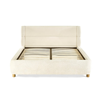 Oberon Cream Boucle Upholstered 150 cm King Bed