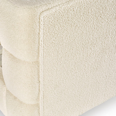 Oberon Cream Boucle Upholstered 150 cm King Bed