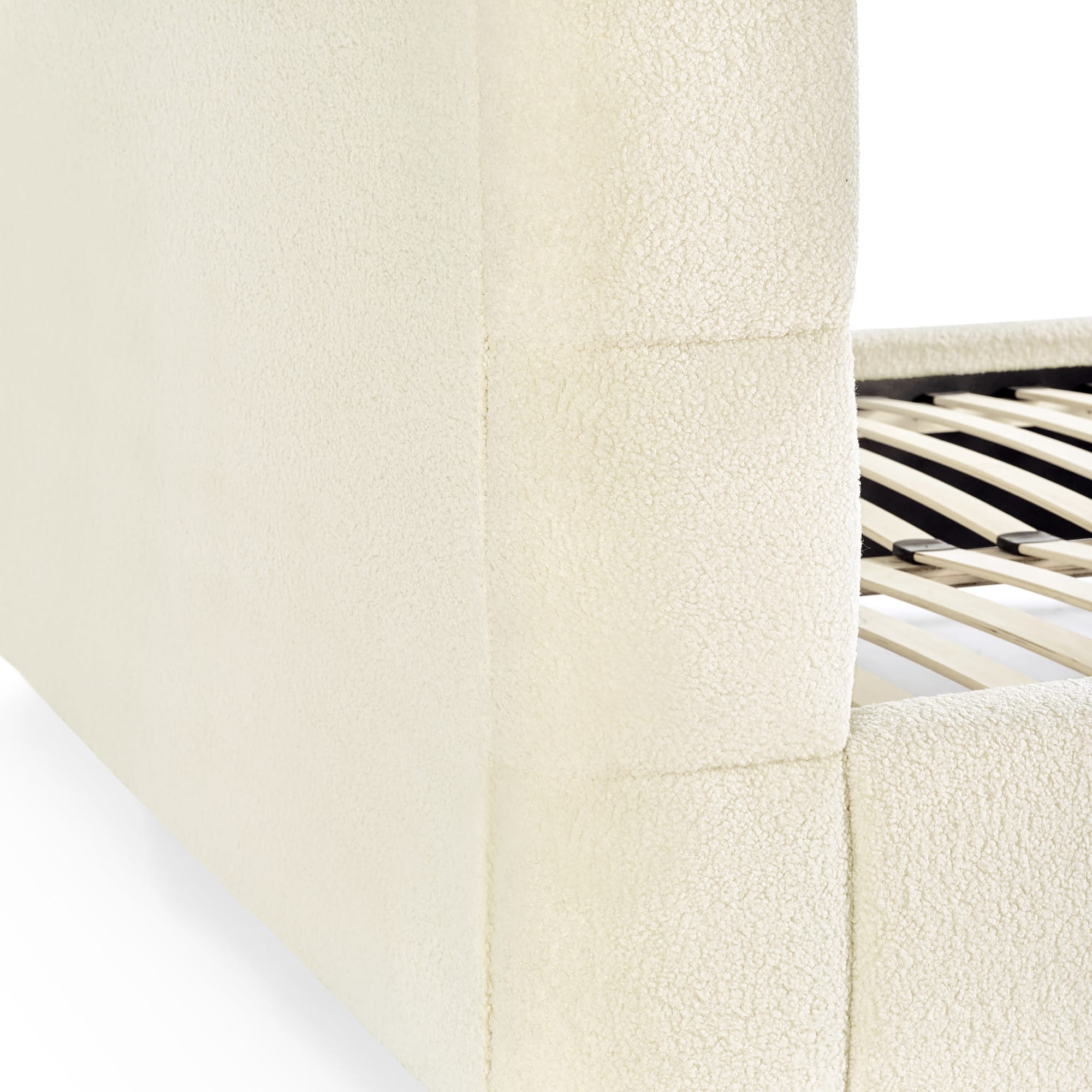 Oberon Cream Boucle Upholstered 150 cm King Bed