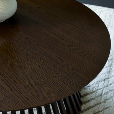 Ollie Dark Oak 80cm Round Coffee Table