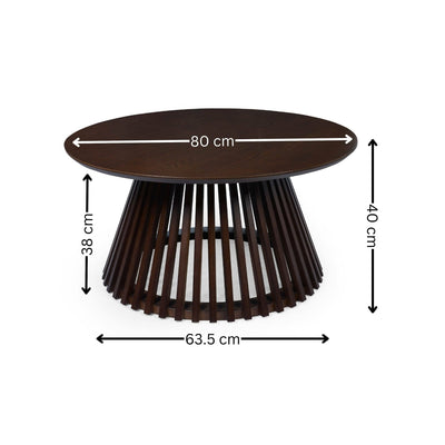 Ollie Dark Oak 80cm Round Coffee Table