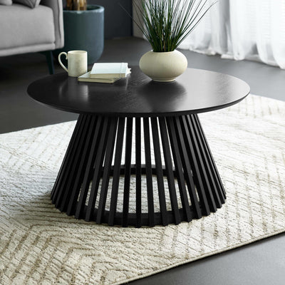 Ollie Black 80cm Round Coffee Table
