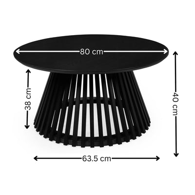 Ollie Black 80cm Round Coffee Table