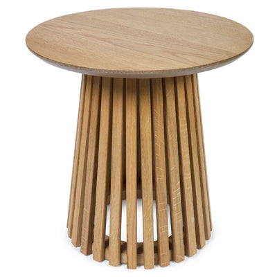 Ollie Natural Oak 45cm Round Lamp Table
