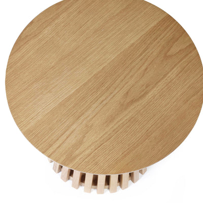 Ollie Natural Oak 45cm Round Lamp Table