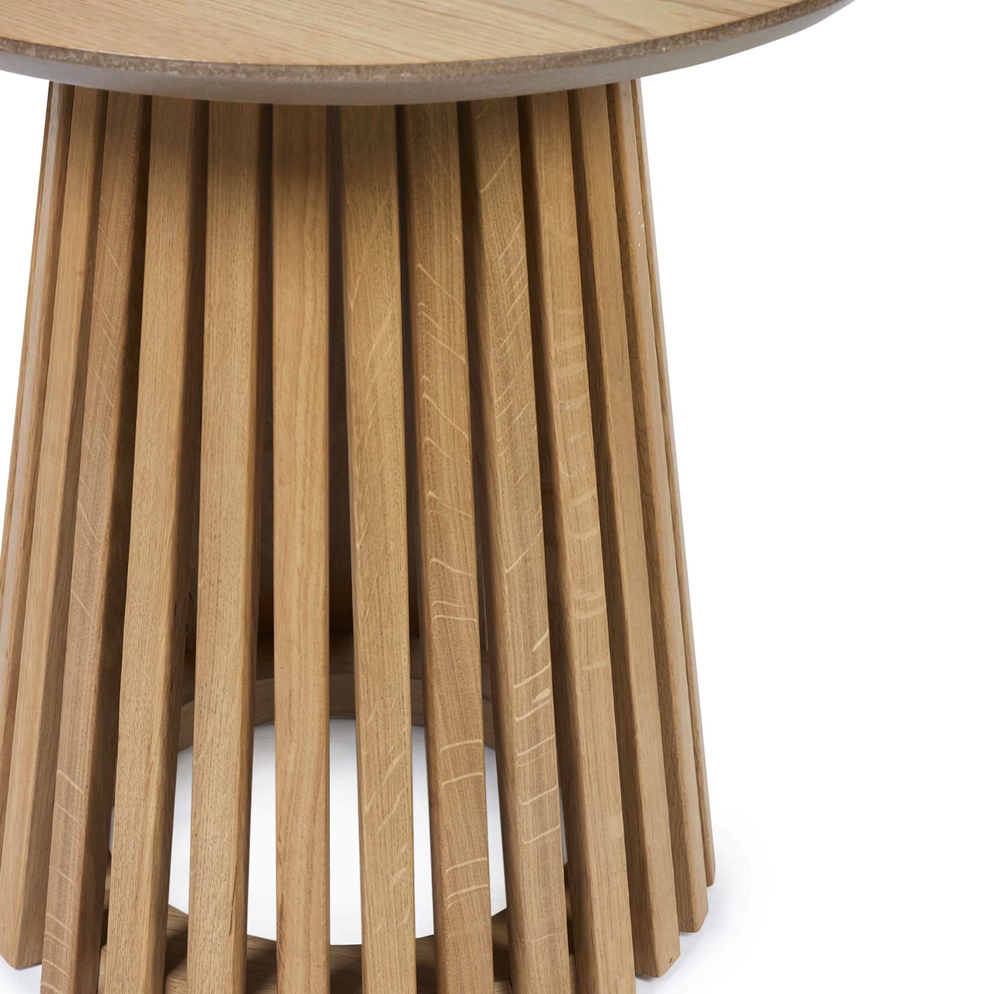 Ollie Natural Oak 45cm Round Lamp Table
