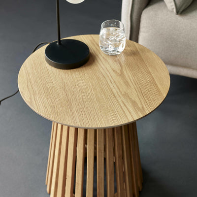 Ollie Natural Oak 45cm Round Lamp Table