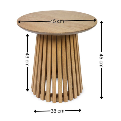 Ollie Natural Oak 45cm Round Lamp Table