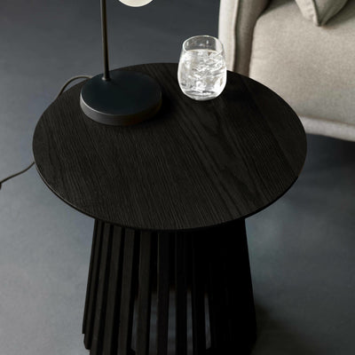 Ollie Black 45cm Round Lamp Table