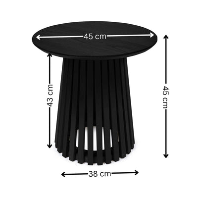 Ollie Black 45cm Round Lamp Table