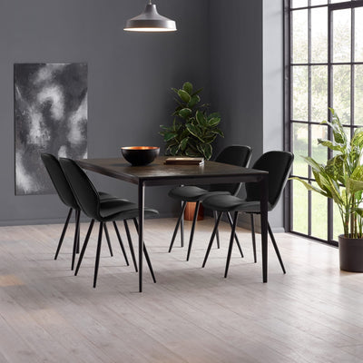 Set of 2 Otto Black Faux Leather Dining Chairs