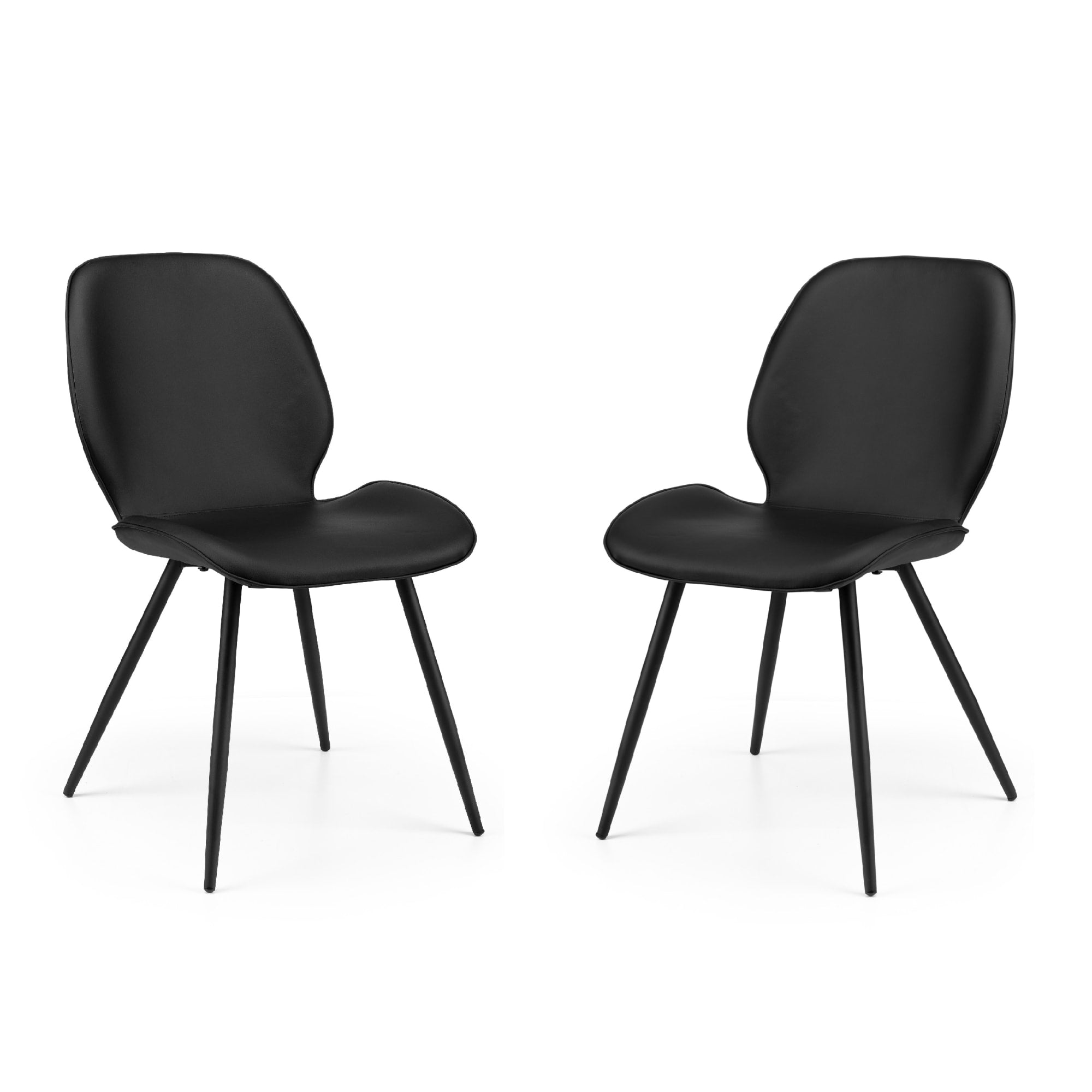 Set of 2 Otto Black Faux Leather Dining Chairs