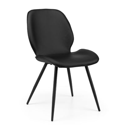Set of 2 Otto Black Faux Leather Dining Chairs